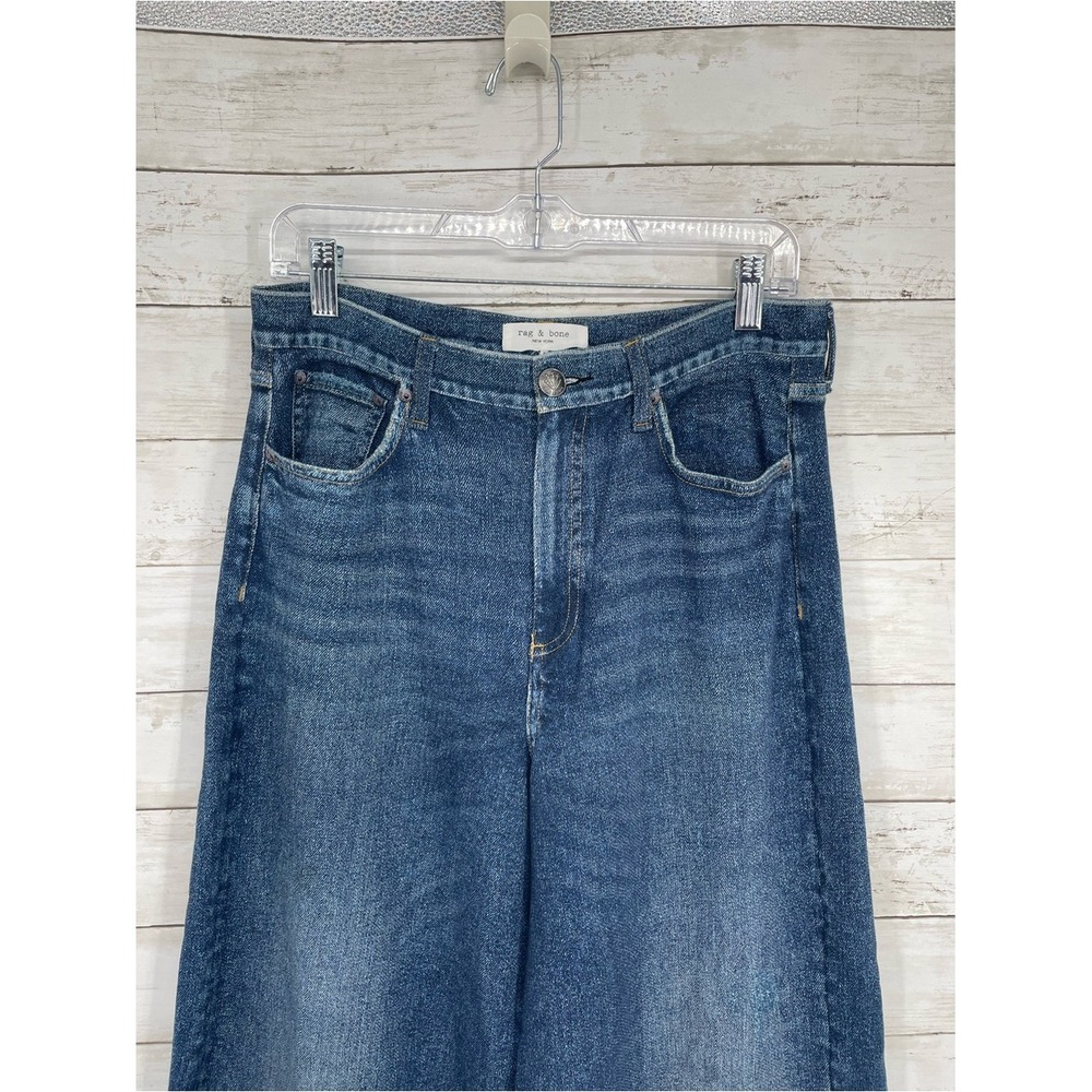 Rag & Bone Miramar Wide-Leg Ankle Cotton Terry Pant Jean Size 29 Mid-Dark Wash - Picture 3 of 8